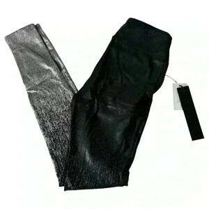 Lularoe silver dipped  faux leather shinny luxe leggings
